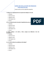 Cuestionario de Evaluación de Riesgos Psicosociales