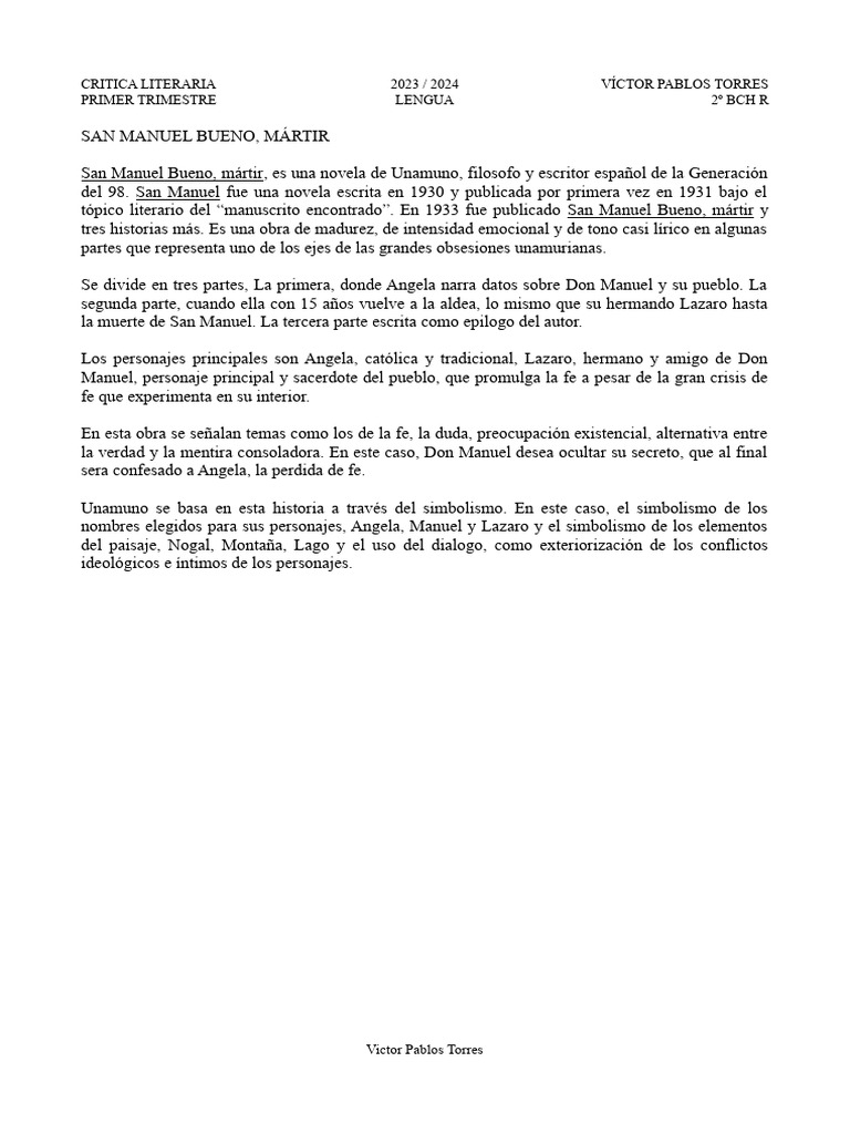 San Manuel Bueno Martir PDF