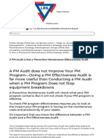 A PM Audit Is Not A Preventive Maintenance Effectiveness Audit