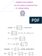 Matrix Functions Via Jordan Canonical