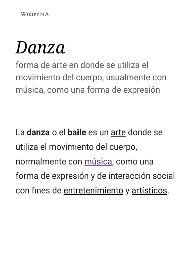 Danza - Wikipedia, La Enciclopedia Libre | PDF | Bailes | Ritmo