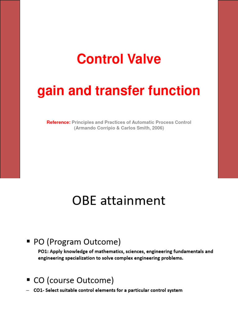 (Upd) Week 6 2Control Valve Gain and Transfer Function PDF