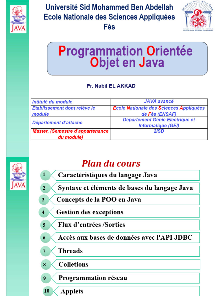 Caractéristiques et concepts de Java avancé | PDF | Java (Langage de ...