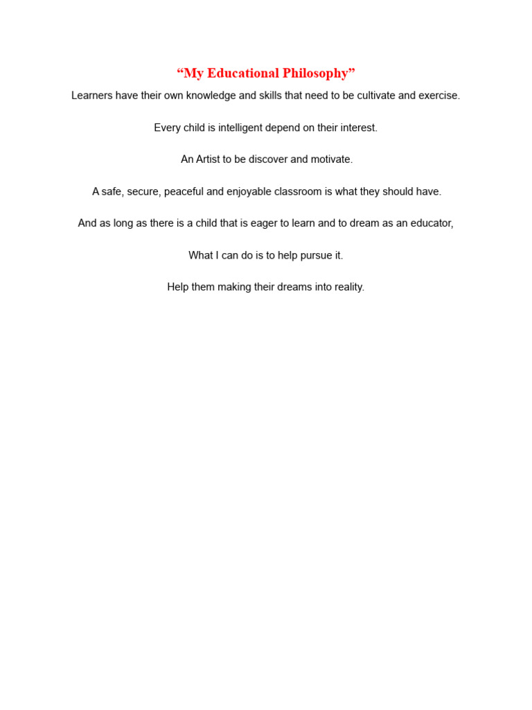 My Educational Philosophy PDF