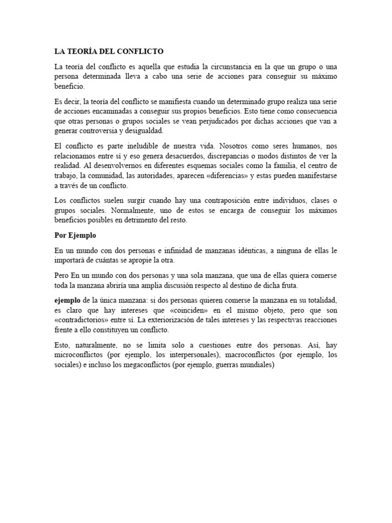 La Teoría Del Conflicto PDF