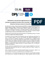 Joint Peru StatementDeclaración Conjunta de Organizaciones Internacionales Durante La Audiencia de Oficio de La Comisión Interamericana de Derechos Humanos Sobre La Situación en Perú