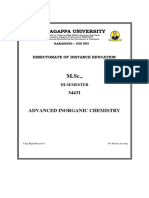 PG M.sc. Chemistry 34431 Advanced Inorganic Chemistry