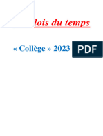 Emploi Du Temps Du Collège Provisoir 10