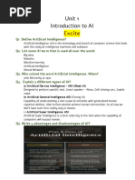 Unit 1 Introduction To AI Notes