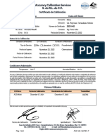 Accuracy Calibration Services S. de R.L. de C.V.: Certificado de Calibración