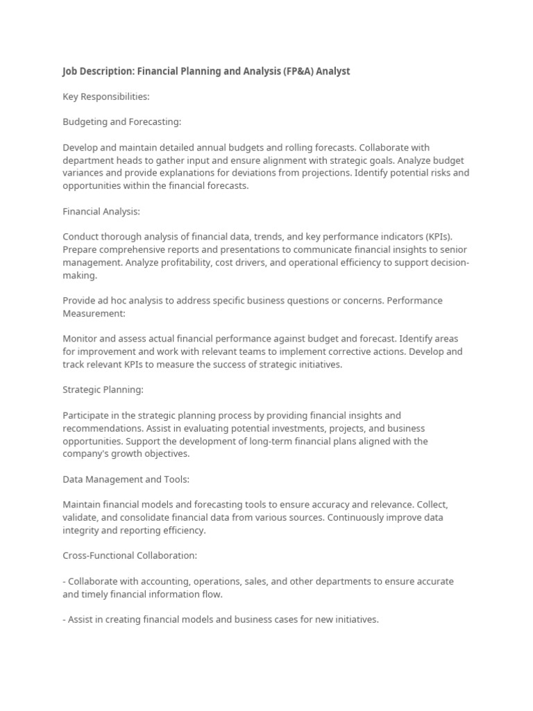 FINANCIAL PLANNING VS FINANCIAL ANALYSIS intelligence overview