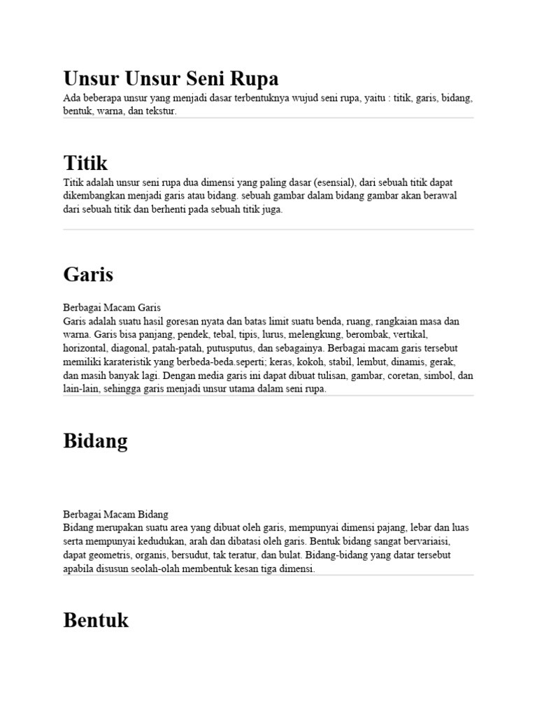 Unsur Rupa Dan | PDF