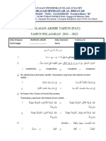 PAT Bahasa Arab Kls 5 MI Soal Dan Kunci Jawaban