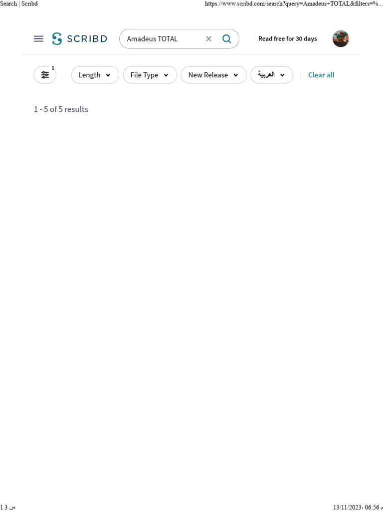 1 - 5 of 5 Results: Length File Type New Release | PDF | Scribd | Computing