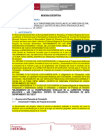 Memoria Descriptiva para DDC Mollepata