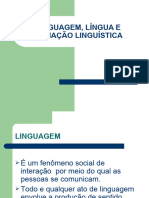 Linguagem, Língua e Variação Linguística 1º Ano