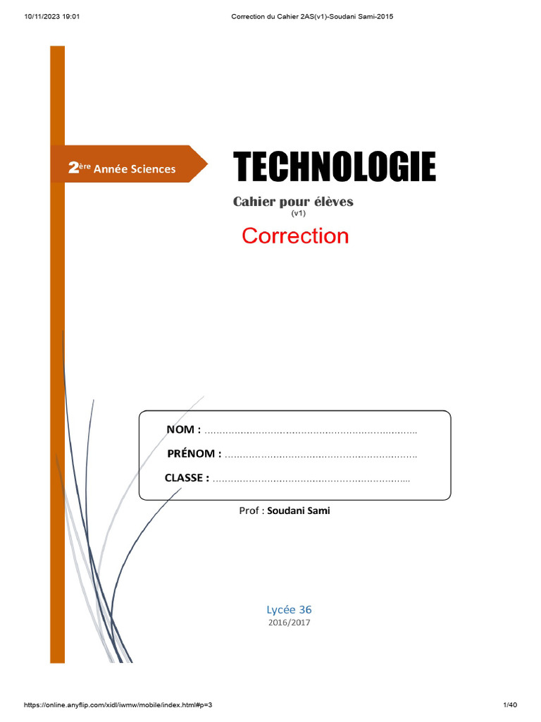Correction du cahier 2as v1 soudani sami 2015 pdf