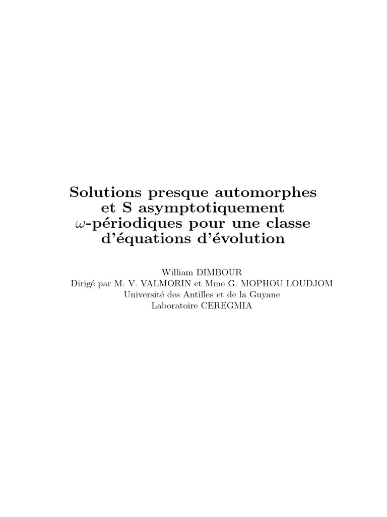 Solutions presque automorphes et S-périodiques | PDF | Équations ...