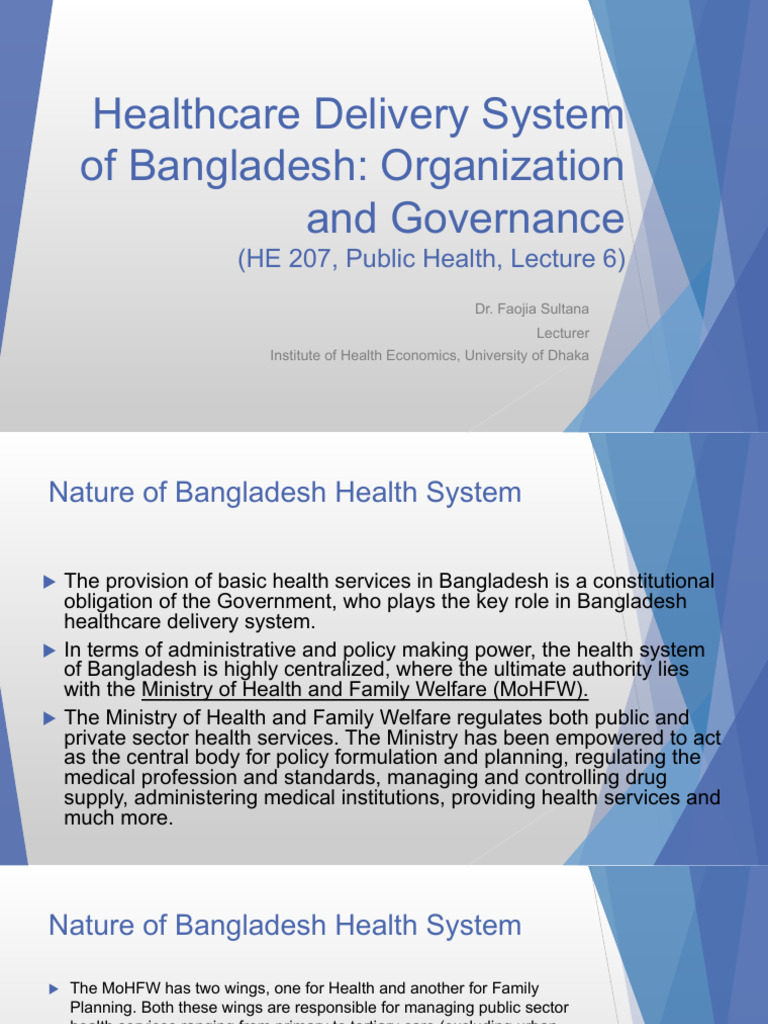 Bangladesh Healthcare Delivery Overview | PDF | Health Care | Hospital