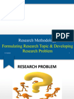 Forumlating Research Topic and Developing Research Problem