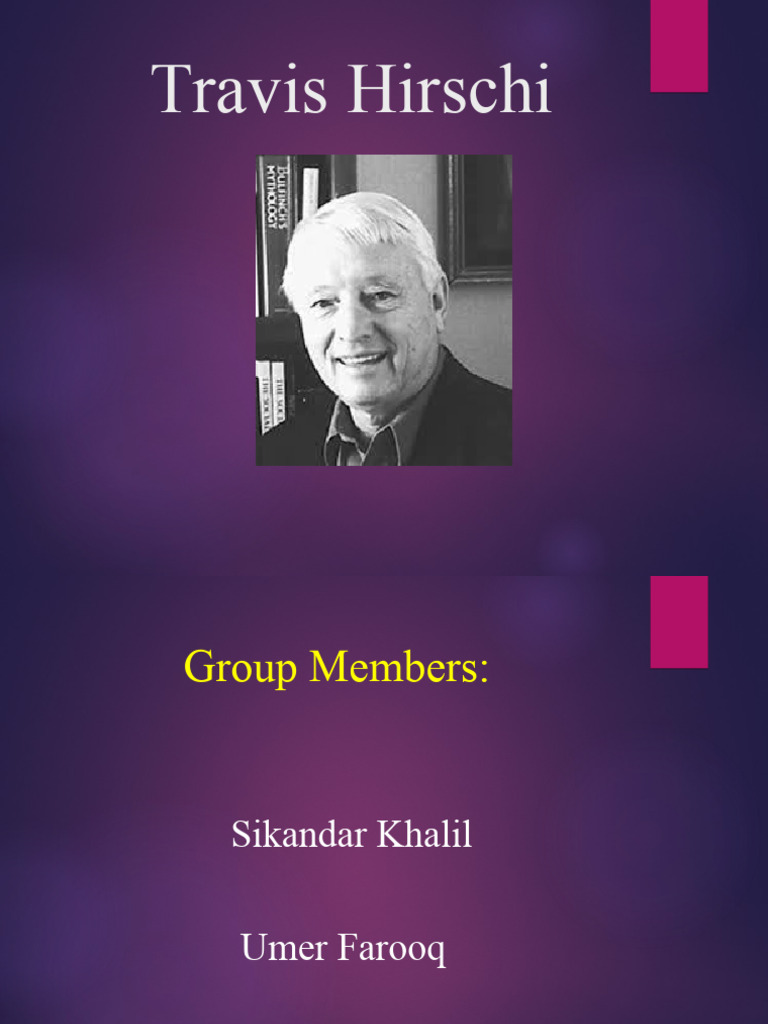 Travis Hirchis Theory PDF Juvenile Delinquency Deviance (Sociology)