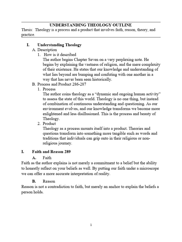 Understanding Theology Outline (Draft) PDF Theology Faith