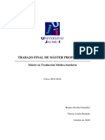 Trabajo Final de Máster Profesional: Máster en Traducción Médico-Sanitaria