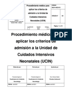 Pr-NEO-018 Procedimiento Médico para Aplicar Los Criterios de Admisión A La UCIN