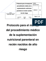 Pr-NEO-014 Procedimiento Médico para La Suplementación Nutricional en Bebés de Alto Riesgo