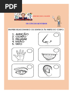 Atividade de Ciencias 5 Sentidos 1 Ano e 2 Ano | PDF