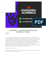 Atividade 3 - Análise de Sistemas de Potência - 54 2023