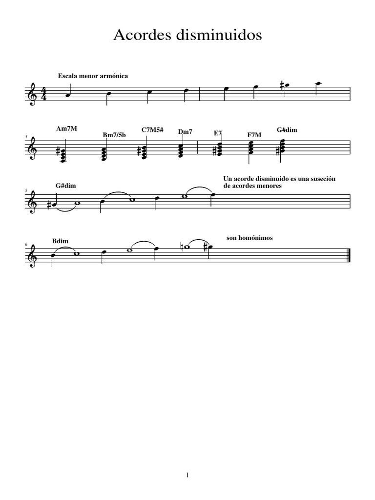 Acordes Disminuidos | PDF