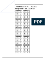 7.11 Gabarito Preliminar 6º Ano - Matutino