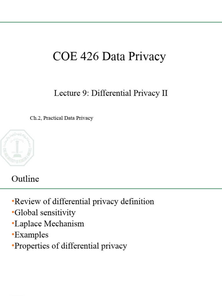 09 - COE426-Differential Privacy II | PDF | Applied Mathematics ...