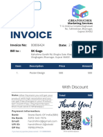 Blue and White Minimalist Invoice