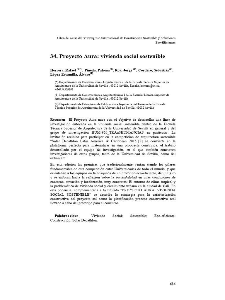 Proyecto Aura: Vivienda Social Sostenible | PDF | Ventilación ...