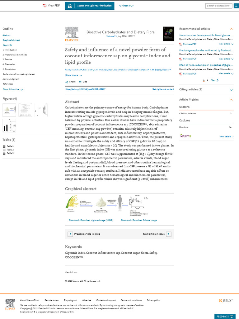 Safety and influence of a novel powder form of coconut inflorescence sap on glycemic index and