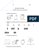 Test Evaluare Clasa I