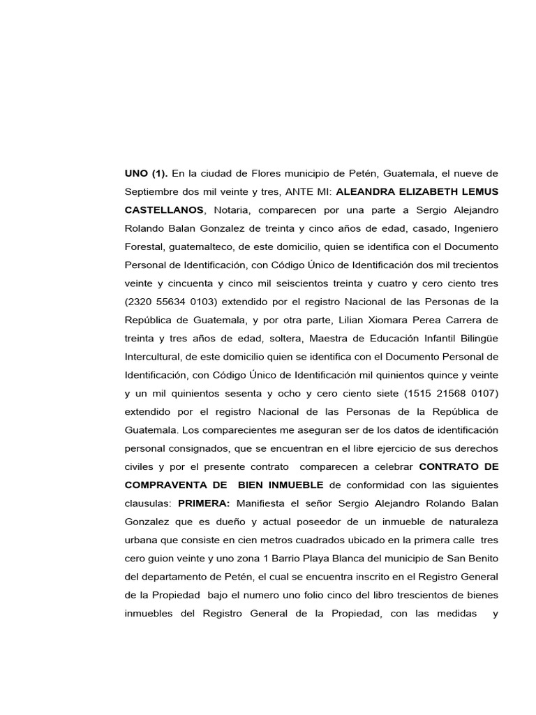 Contrato de compraventa pdf guatemala ley com n