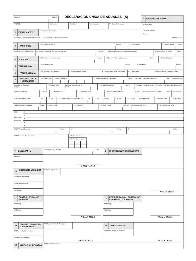 Formato DAM para Declaraciones Aduaneras | PDF | aduana | Economias
