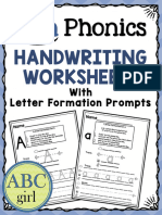 Fundations Handwriting Worksheets