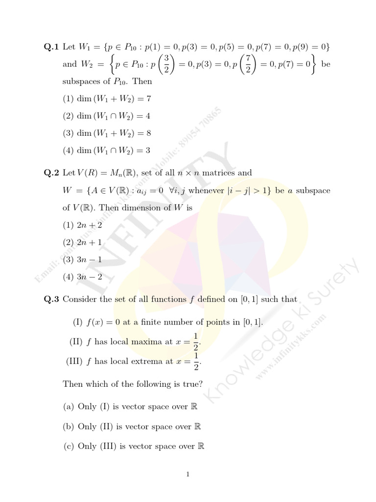LA TEST UNIT l | PDF | Linear Subspace | Vector Space