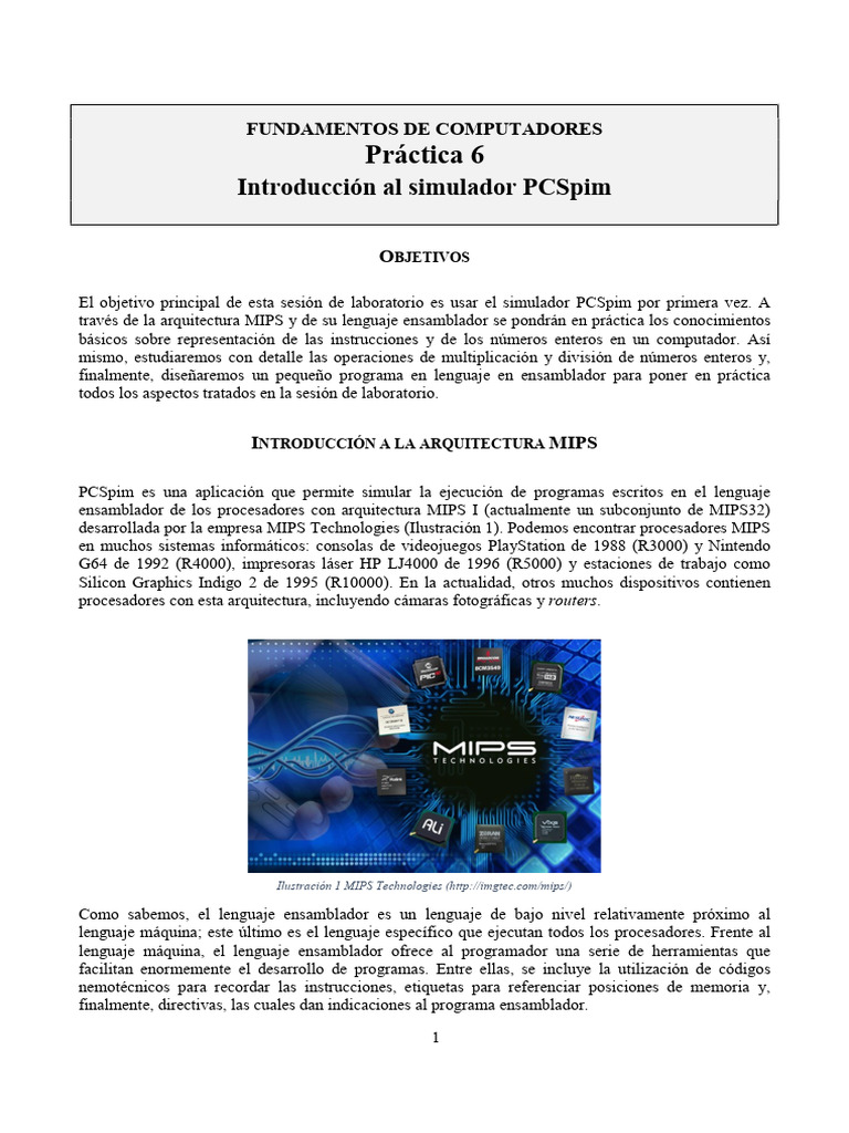 Introducción al simulador PCSpim | PDF | Lenguaje ensamblador ...