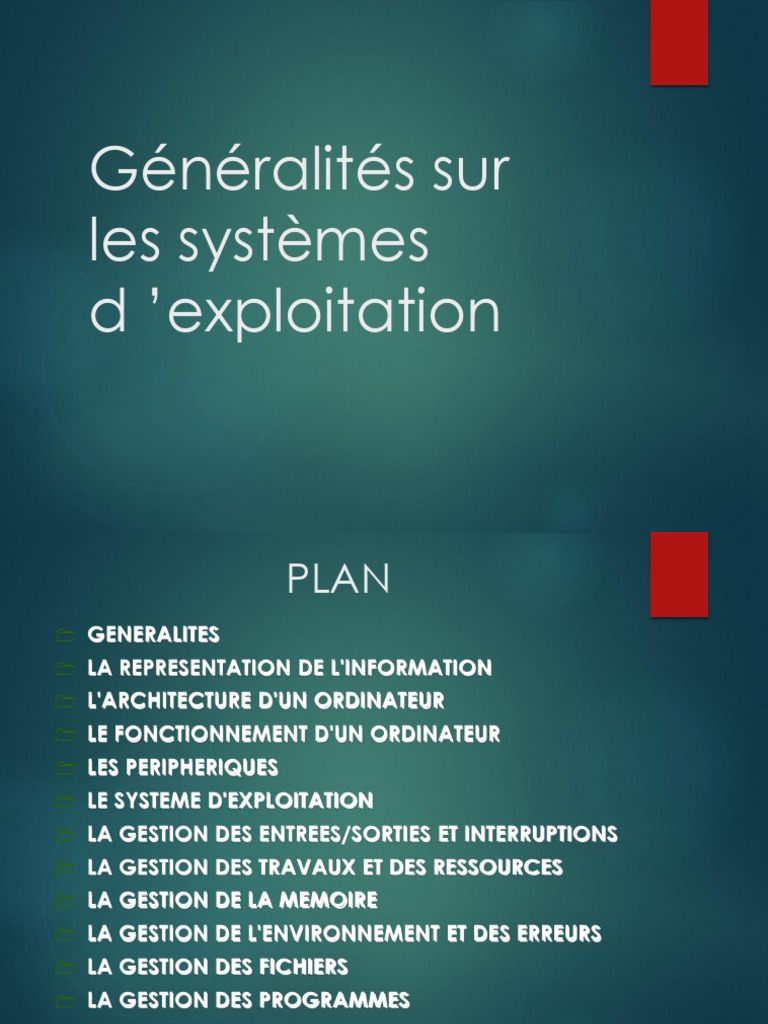 Architecture des Systèmes Informatiques | PDF | Entrée/Sortie ...