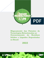 Mapeamento Das Patentes de Tecnologias Relacionadas Ao Gerenciamento de Resíduos Sólidos e Líquidos Depositadas No Brasil - (INPI, 2022)