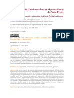 CRUZ AGUILAR, E. (2020) La Educación Transformadora en El Pensamiento de Paulo Freire