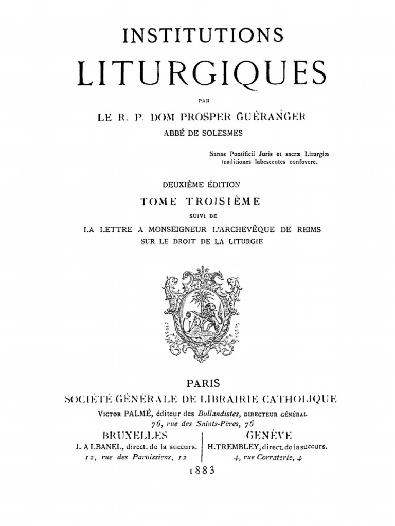 Institutions Liturgiques (Tome 3), PDF, Hérésie