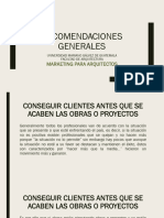 Recomendaciones Generales MKTNG para Arq