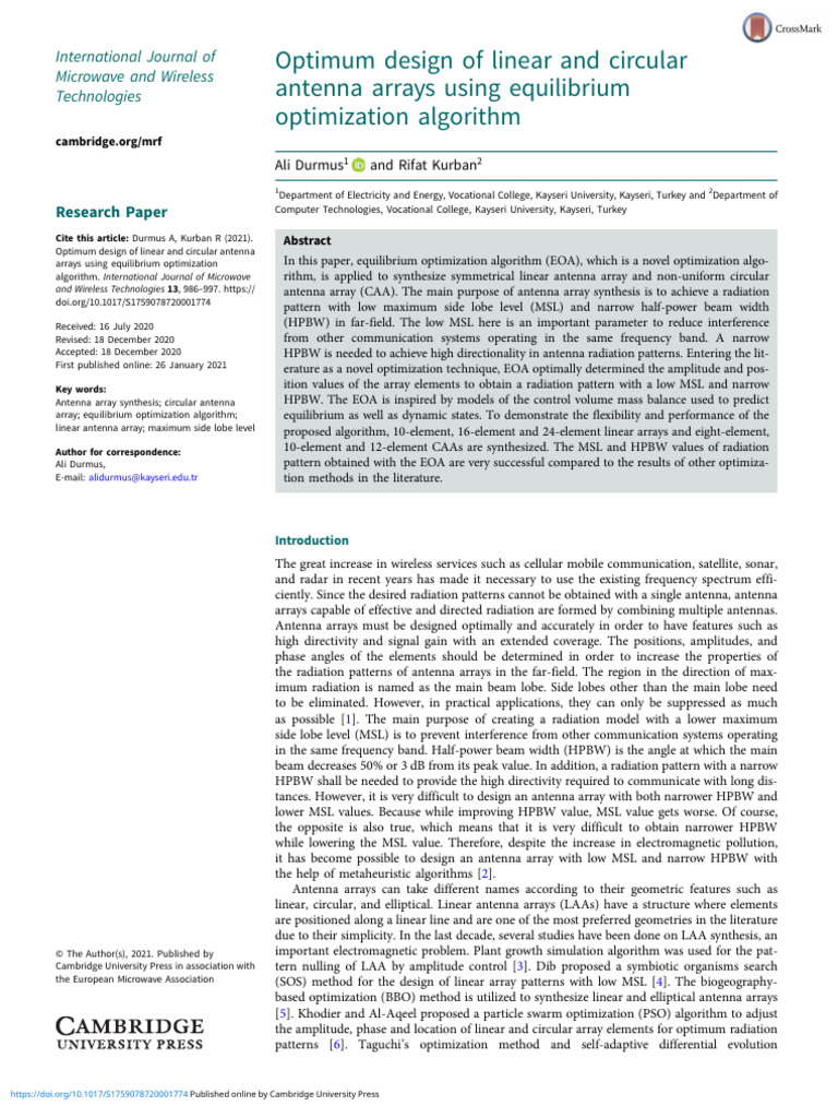 Optimum design of linear and circular antenna arrays using equilibrium