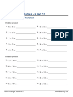 Grade 2 Multiplication Table 5 10 A